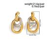 IngeSight.Z Trend Hollow Double Ring Stainless Steel Earrings Women High Quality Waterproof Daily Piercing Ear Accessory Jewelry