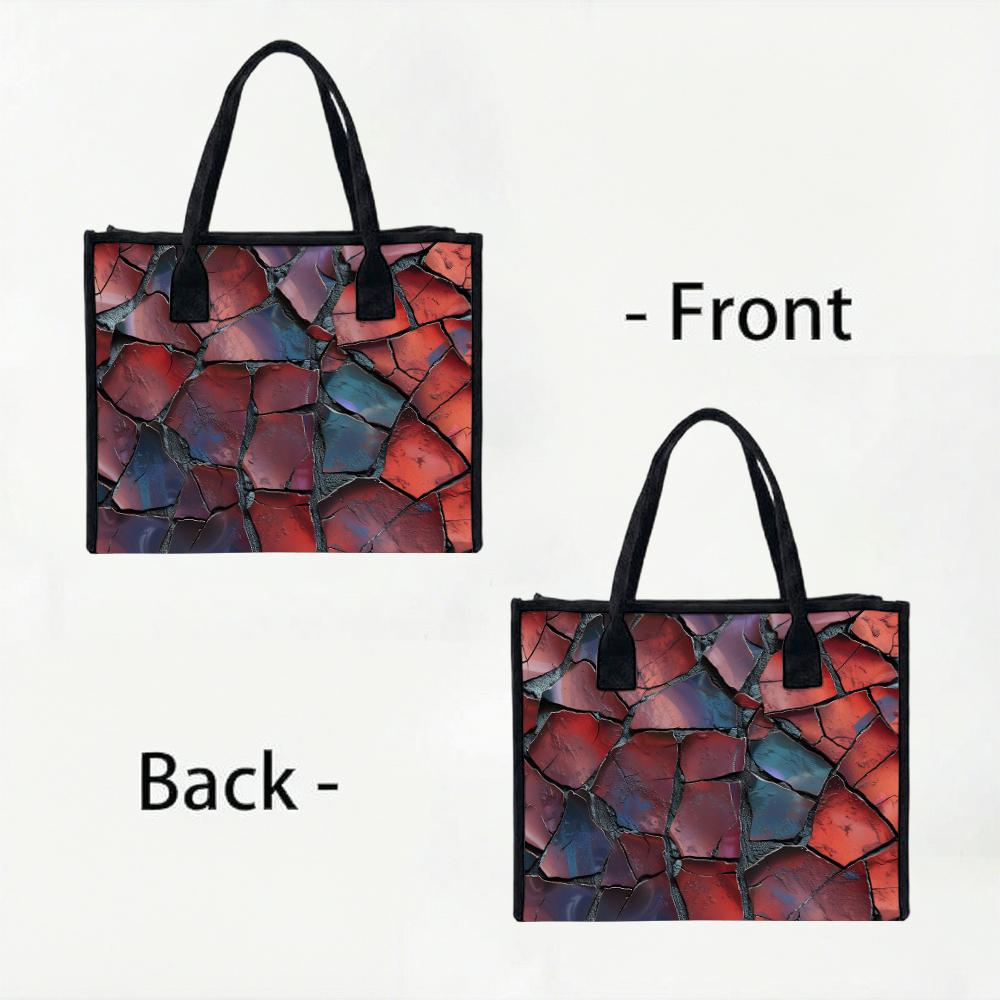 Fashion Crack Pattern Tote Bag Casual Large Capacity Handbag For Daily Use