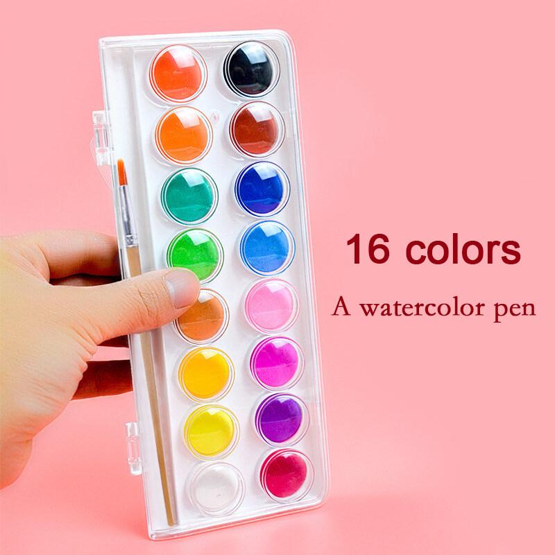 16/36 цветов портативный однотонный набор акварельных красок акварельная кисть ручка для детской живописи товары для рукоделия