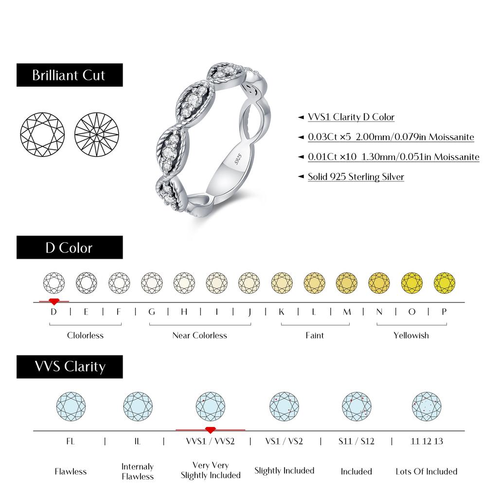 MODIAN Dazzling D Color Rectangle Moissanite Stackable Rings 925 Sterling Silver Eternity Band Rings For Women Fine Jewelry