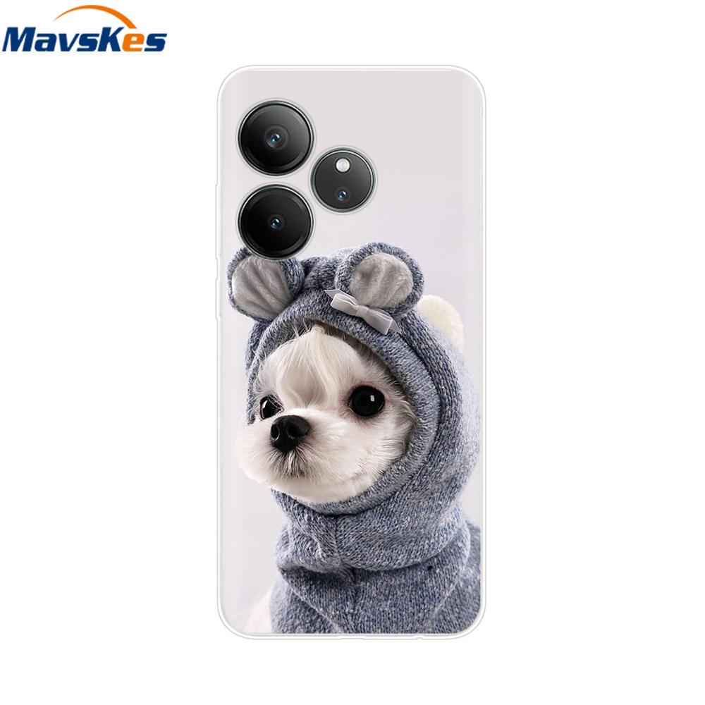 For Realme GT 6T Case Soft TPU Clear Painted Back Cover For Realme GT 6 Case GT6 6T Transparent Bumper RealmeGT6 Cute Protector