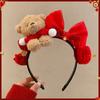 Pony Red Velvet Bow Hairband Cartoon Plush Hair Hoop Sweet New Year Headband  Photo Prop