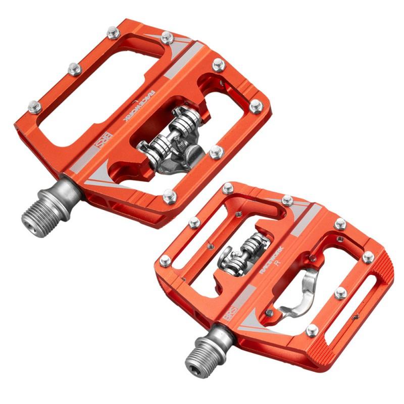 Racework Aluminum SPD Clipless To Flat Pedals Mountain Bike MTB Cycling Trail Riding