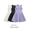Kaslead New Arrival Women's Clothing Fashion Style Fashion Casual Minimalist Pleated Mini Sleeveless Short Dress