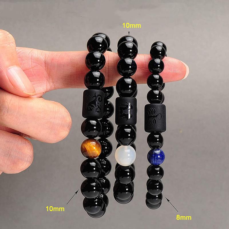 12 браслетов созвездий Homme, браслеты со знаками зодиака, креативный эластичный браслет из бисера для женщин и мужчин, ювелирные изделия для пар, подарки