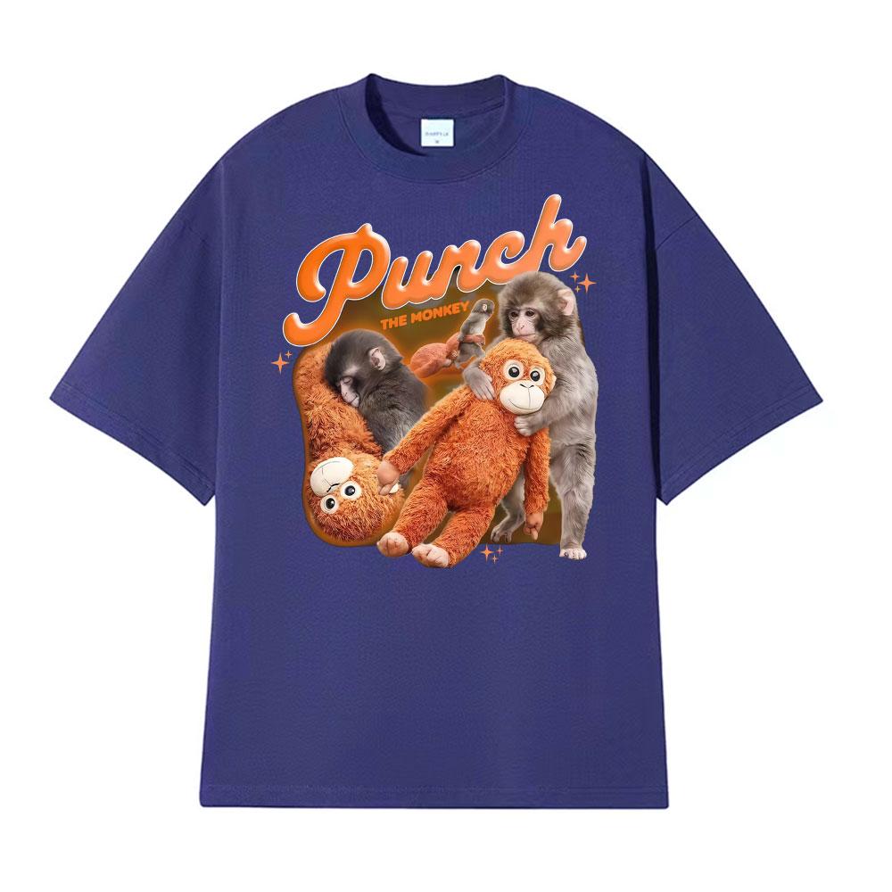 Punch The Monkey Funny Printed T Shirt Unisexs Clothes Vintage Gothic Tshirts Summer Tops 100 Cotton Crewneck Tshirt Streetwear