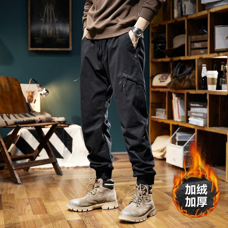 Новые мужские универсальные брюки на завязках, утолщенные комбинезоны, ретро-дизайн, тренд, функциональные, многокарманные