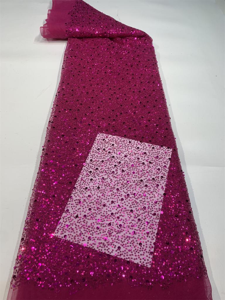 Роскошное французское сетчатое кружево с бисером Ткань 2025 Высокое качество Африканское Нигерийское Кружево с пайетками Кружево для женских свадебных платьев для вечеринок Шитье