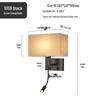 American Style LED Wall-Mounted Bedroom Lamp with Fabric Shade for Reading and Mobile Use