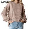Autumn Women's Lantern Sleeve Round Neck Lace Sleeve Long Sleeve Pullover