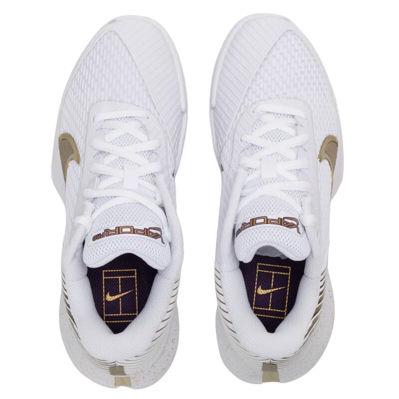 Nike Court Air Zoom Vapor Pro 2 Wimbledon Женские кроссовки Белый металлик-золото-зернистый Гранд-фиолетовый HF3631-100