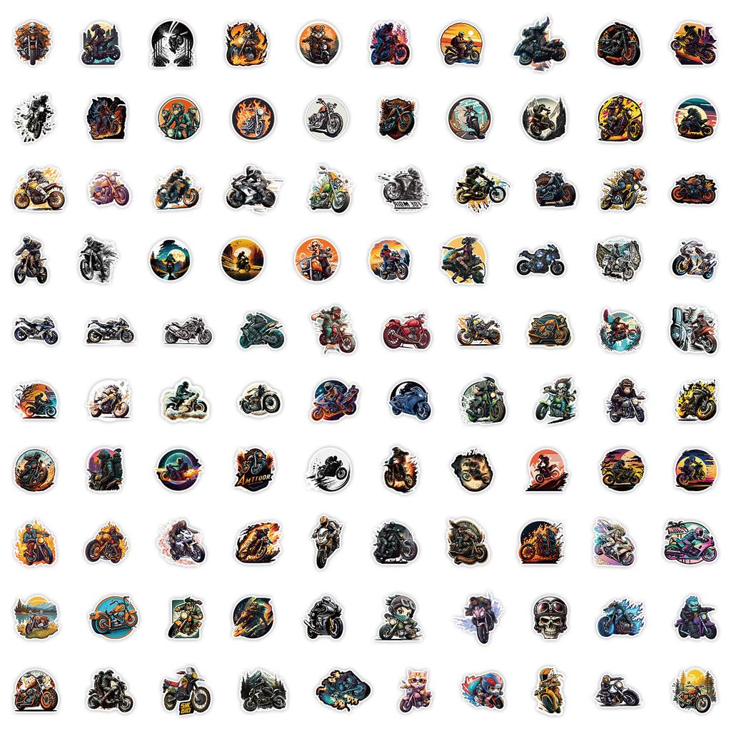100 Наклеек граффити на мотоцикл, наклеек для украшения автомобиля, компьютера, мобильного телефона, водонепроницаемых, креативных, модных