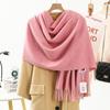 Women'S Thick Warm Solid Color Scarf Autumn And Winter New Style Cashmere Scarf Versatile Wool Scarf