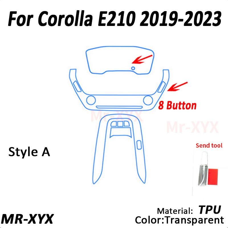Для TOYOTA Corolla E210-2023 автомобильная консоль коробка передач наклейка на панель прозрачная ТПУ автомобильная внутренняя защита