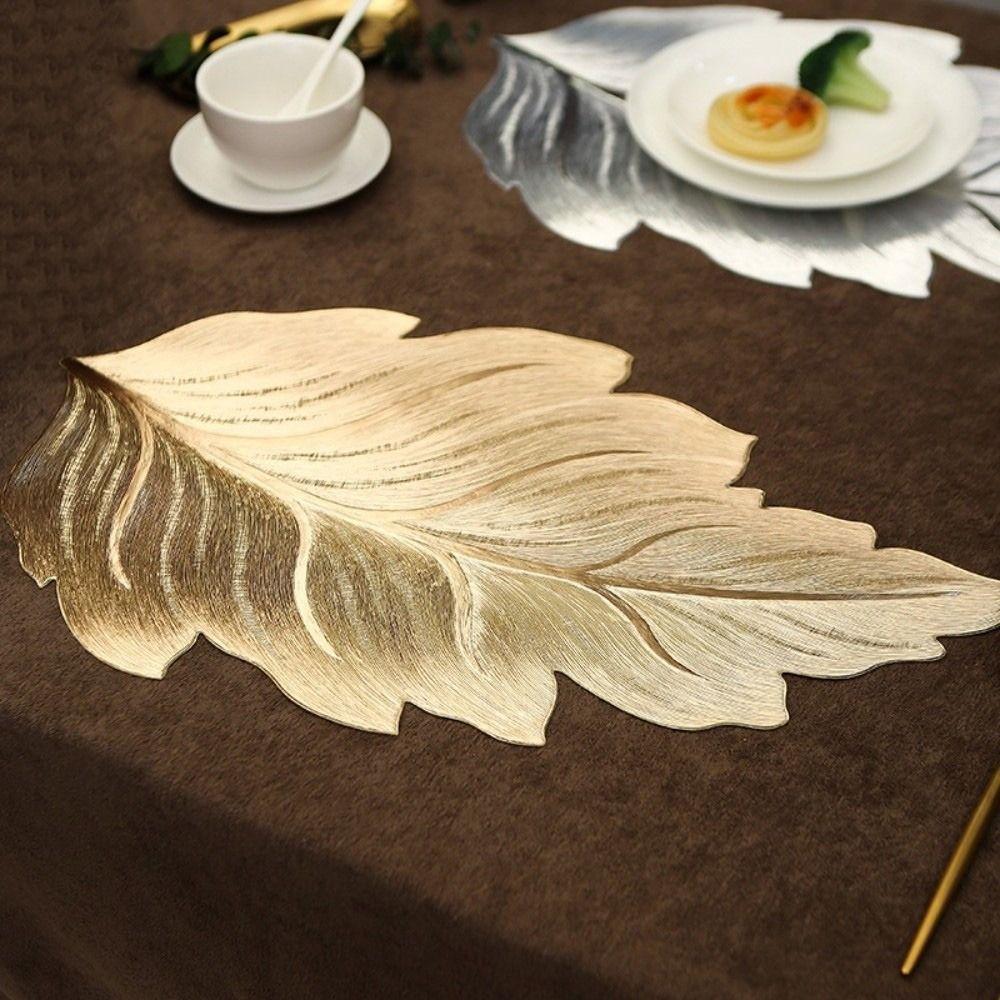 2Pcs Non-Slip PVC Table Mat Anti-stain Decorative Table Mat Tableware Pad Table Decoration