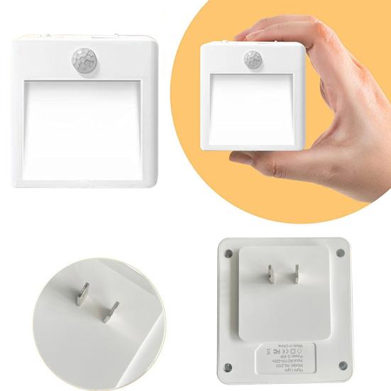 Ночной светильник с вилкой США, датчиком движения PIR, регулируемой яркостью, 3 режима, регулируемая яркость, настенный светильник для ванной комнаты, лестницы, товары для дома