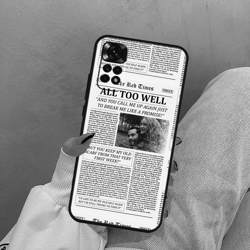 Текст песни All Too Well Для чехла-крышки Xiaomi Redmi Note 14 10 11 12 13 15 Pro Plus Для Redmi 15 15C 14C 10C 12C 13C