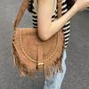 Imitation suede women's bag - camel