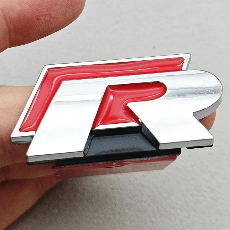 3D Metal Car Logo R RLine Front Grille Emblem Badge Sticker For Volkswagen VW Golf R R32 MK7 MK7.5 MK8 Polo GTI GLI Accessories VP3