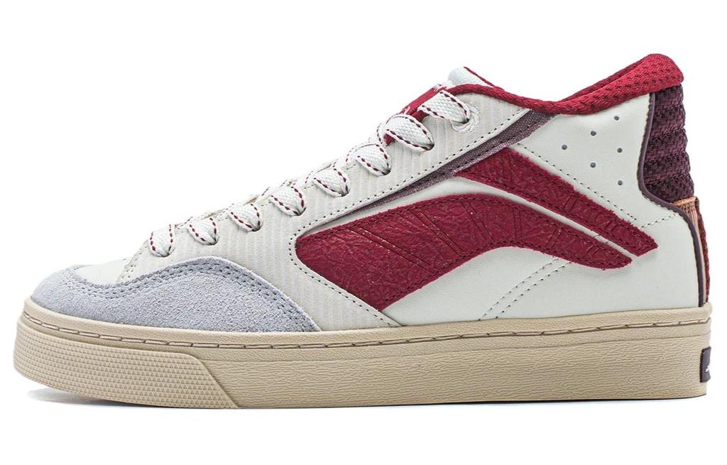 Li Ning 180 Slip Resistant Cushioning Abrasion Resistant Support Low top Skateboard Shoes Men's White Red AECU007-3