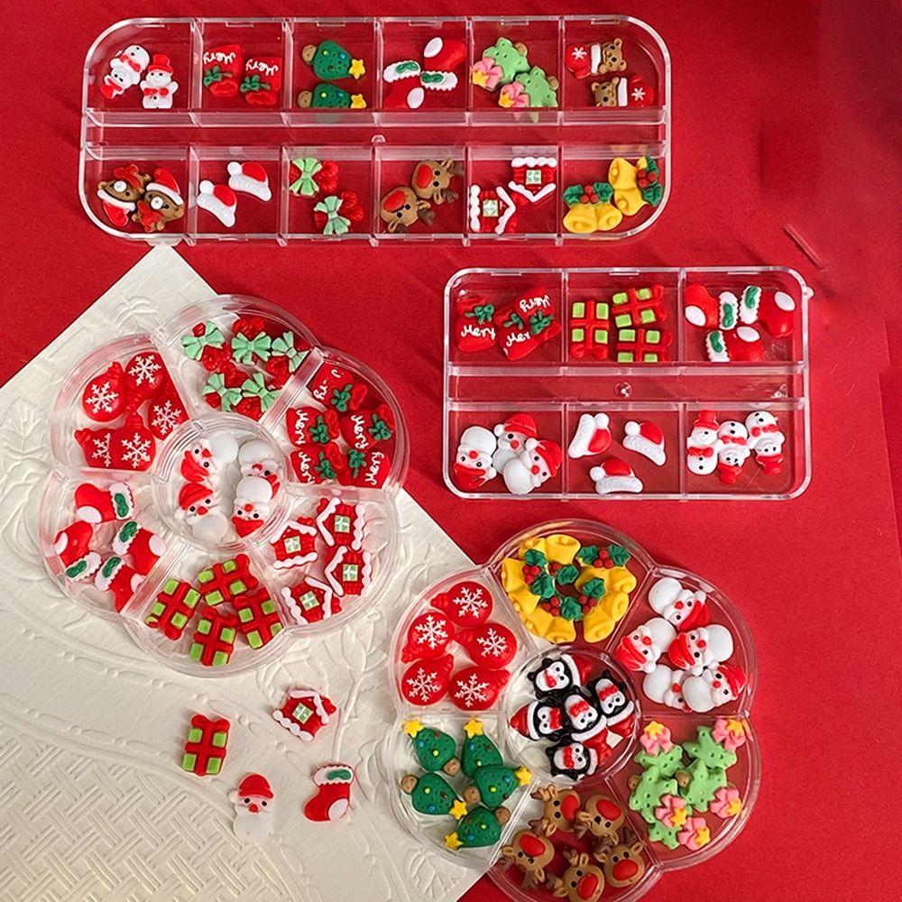 Снеговик DIY Нейл-арт Украшение Санта-Клауса Рождественское Украшение Ногтей Женщины