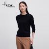 Women's Low Round Neck Long Sleeve Cashmere Sweater