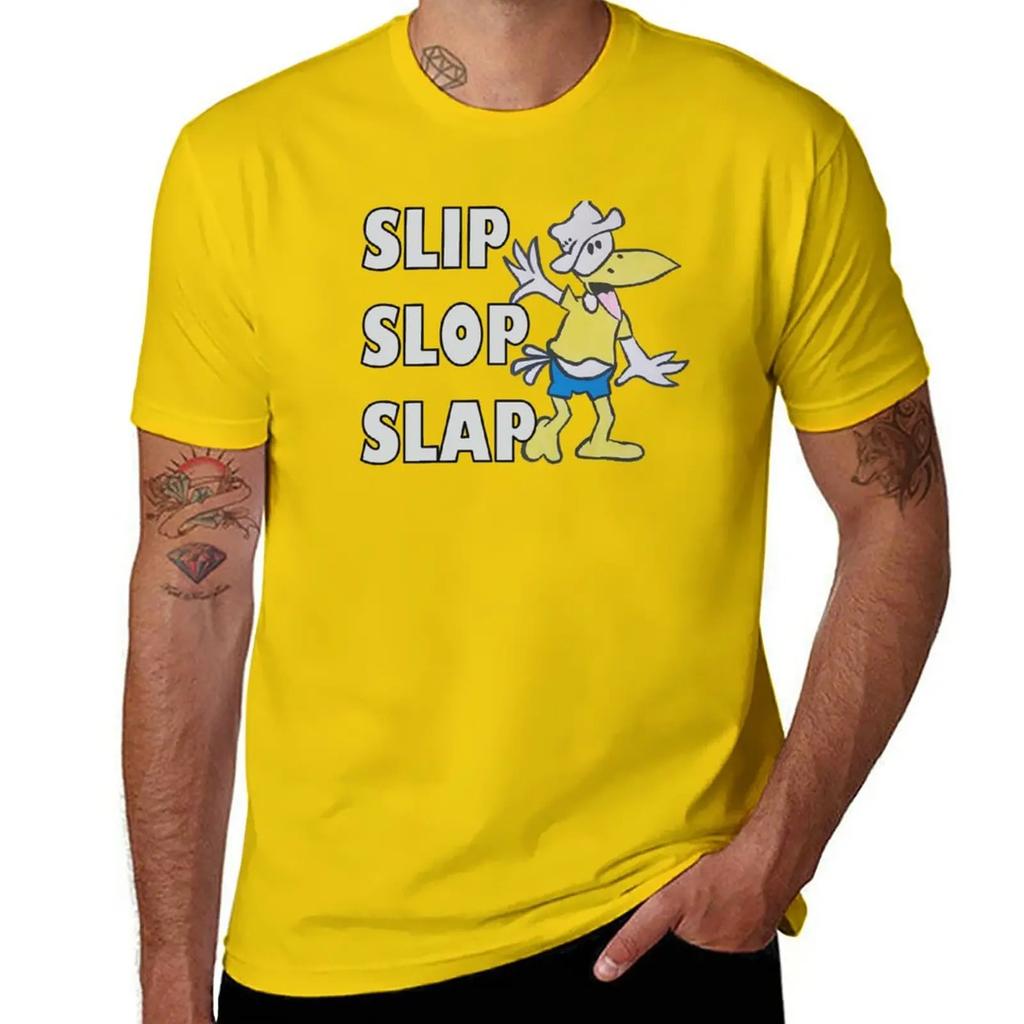 Slip, Slop, Slap T-Shirt blanks anime clothes boys animal print tshirts for