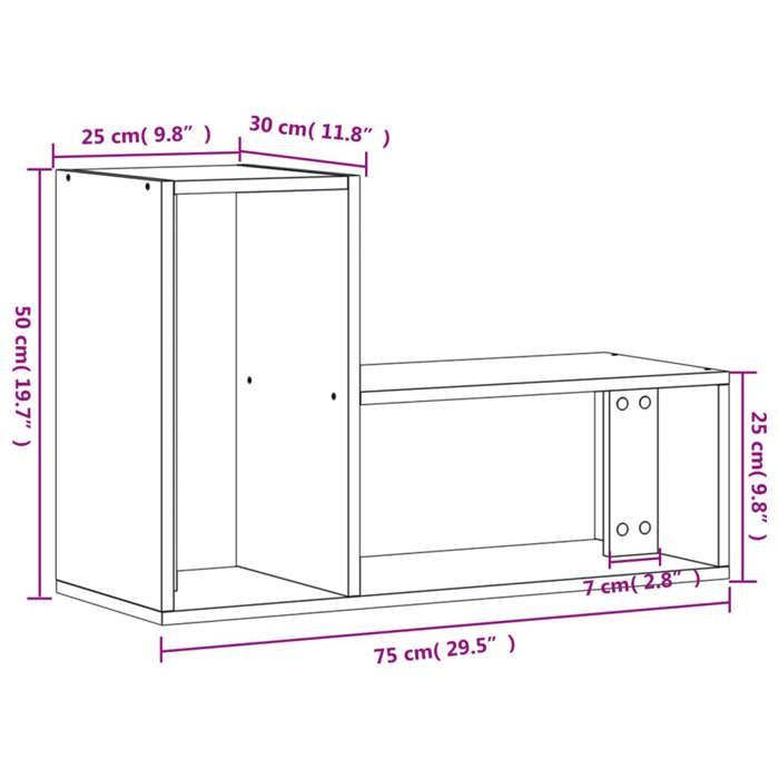VidaXL Meubles TV 2 pcs noir 75x30x50 cm bois d'ingénierie, support TV, meuble multimédia, centre de divertissement, buffet 840787