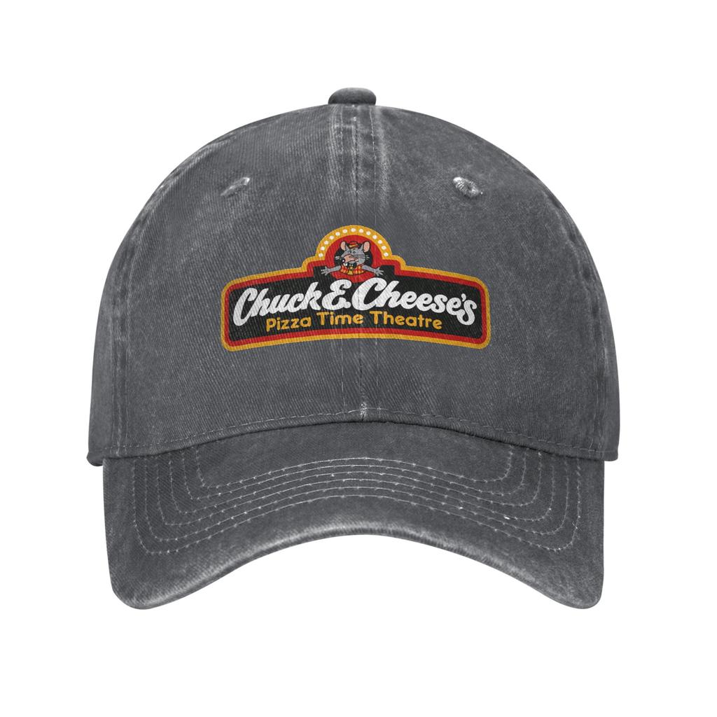 Chuck E Cheese Denim Baseball Caps Snapback Baseball Hats Breathable Casquette Outdoor for Unisex's And Women's