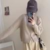 Autumn and Winter New Simple Casual Versatile Knitted Cardigan Top Women's Double Zipper Short Sweater Jacket