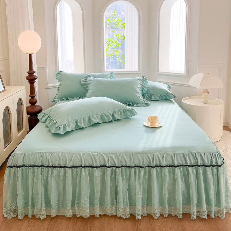 Весна и лето, кружевная юбка-кровать, одинарный кружевной матрас принцессы с начесом, нескользящий защитный чехол, покрывало, подарок
