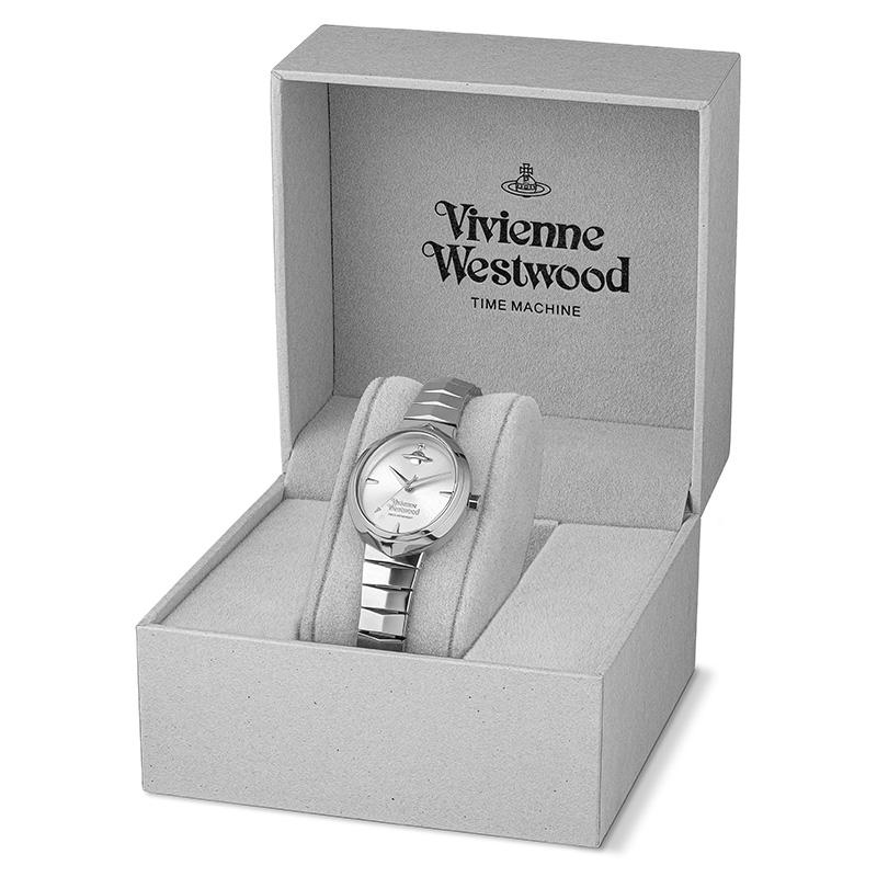 VIVIENNE WESTWOOD Кварцевые часы Ремешок из нержавеющей стали 28*32 мм Серебристый циферблат Сатурн в 12 часов Женские часы DWVV314SLSL