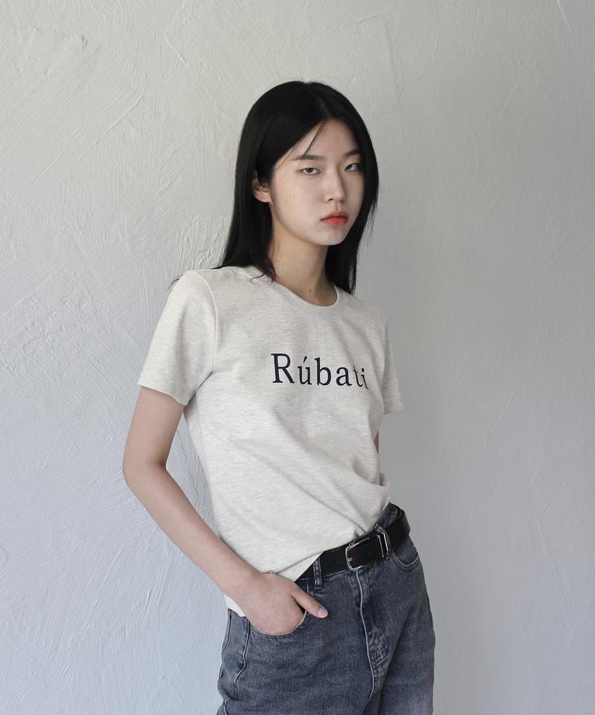 Футболка с логотипом RUBATI Serif_Овсяный