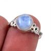 Natural Rainbow Moonstone Gemstone 925 Solid Sterling Silver Ring Size 5.5 t9P27