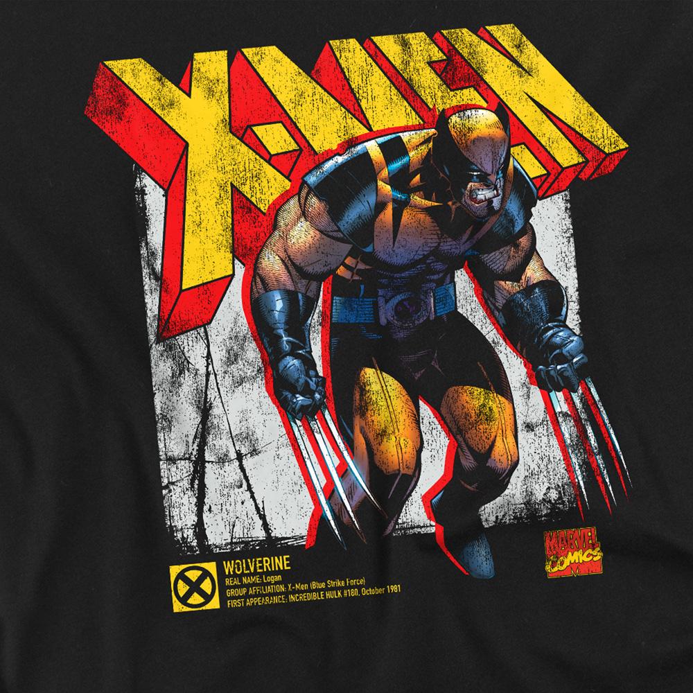 Marvel Unisex Adult X-Men Wolverine Infographic T-Shirt