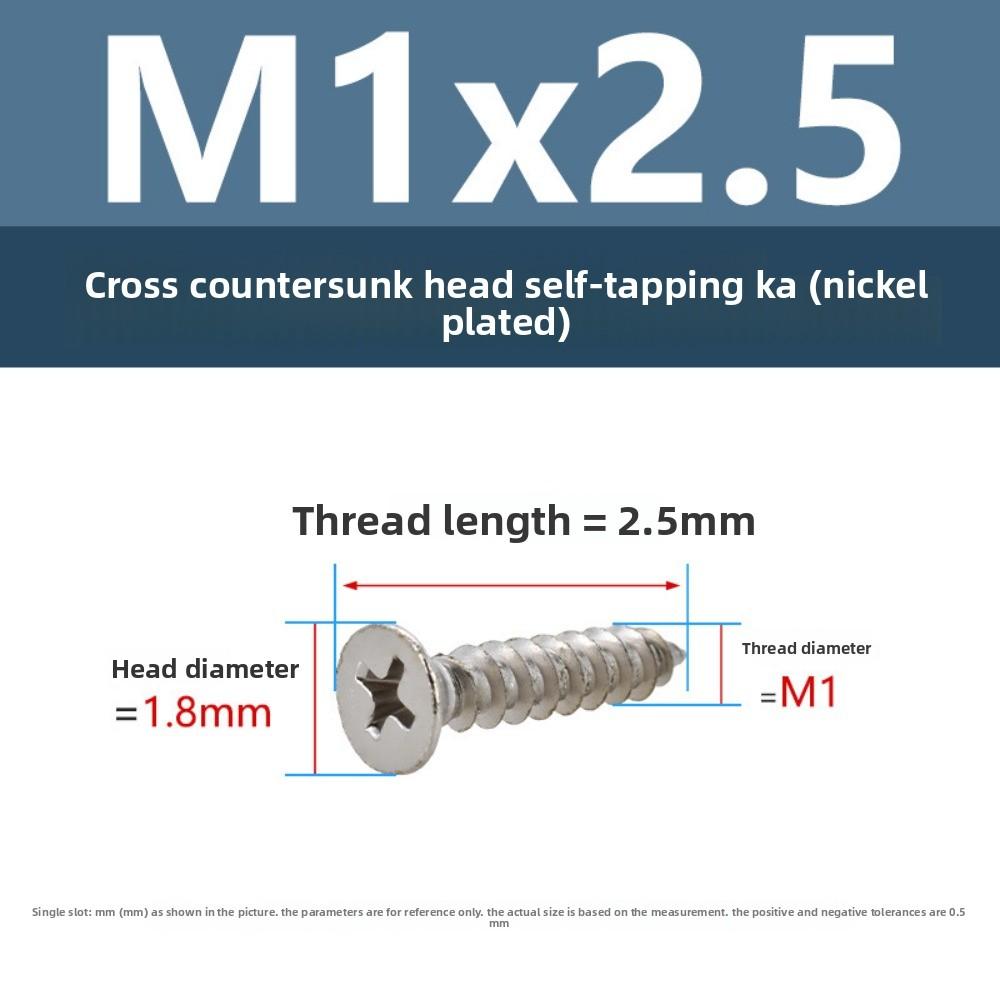 4 шт. Шурупы по дереву с крестообразной плоской головкой M1 M1.5 M5 Строительные шурупы Оцинкованные саморезы по дереву для шкафа ДВП