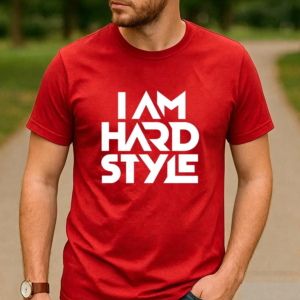 Хлопковая футболка с графическим принтом I Am Hardstyle, унисекс, для хард-танцев, EDM, для фестивалей, стритвир, футболка для хардстайл-рейверов