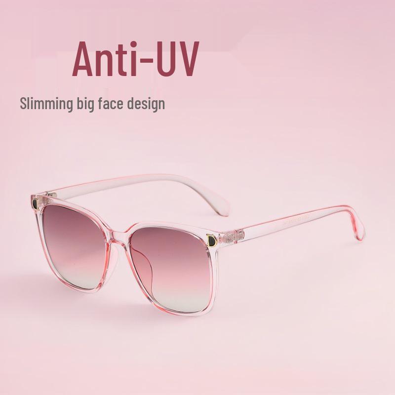 Korean Style Women's Sunglasses, Anti-UV, Gradient Lenses, High-End Round Design, Slimming Effect, Anti-Glare.