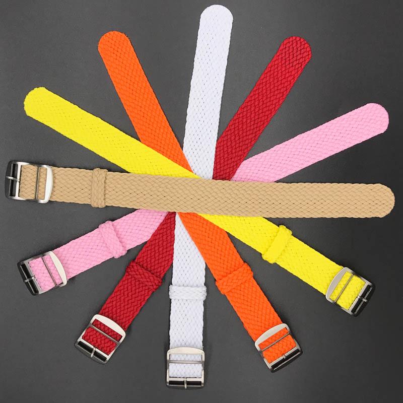 Belen Perlon Woven Nylon Watch Strap, Sizes 14-22MM, One-piece Design