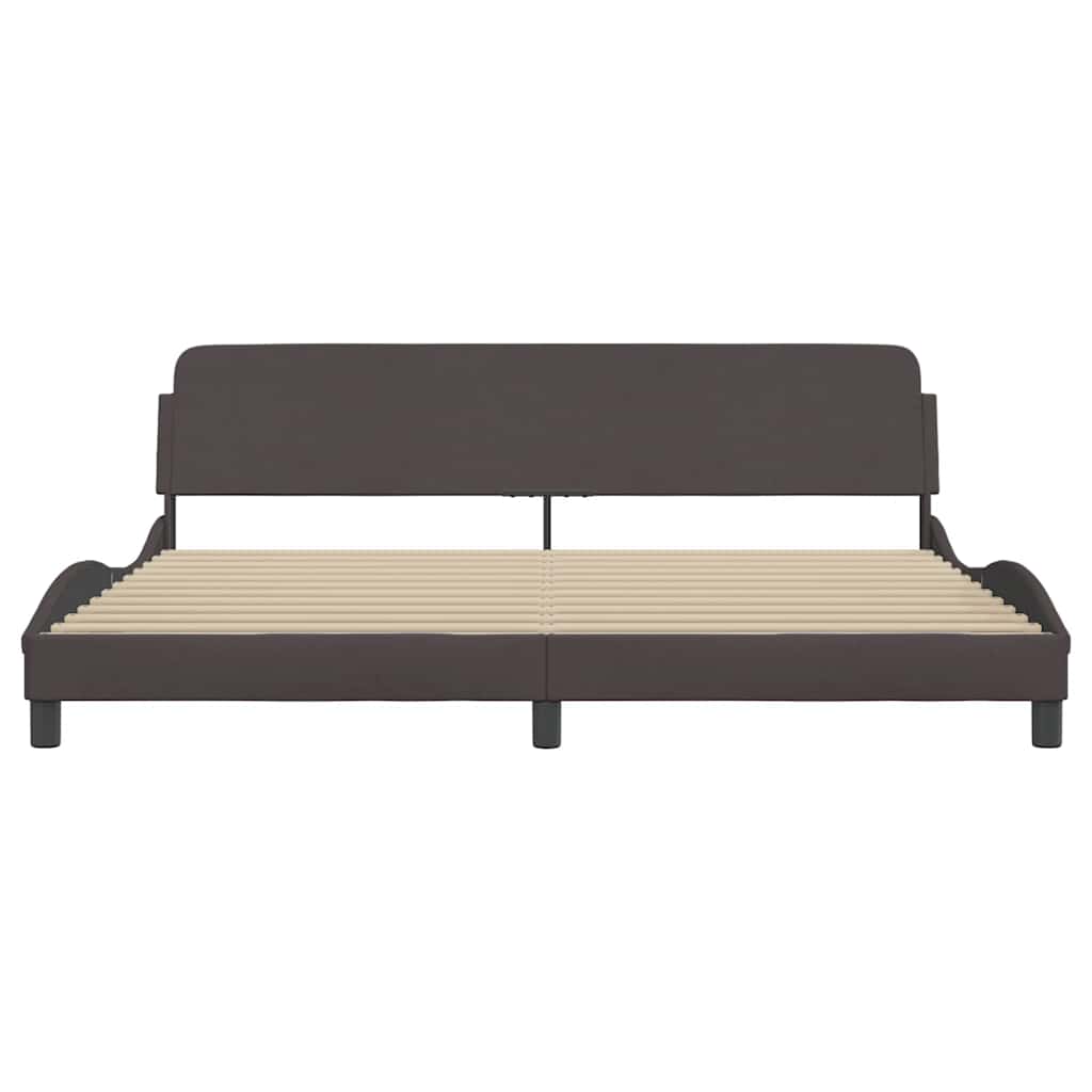 Bed Frame Dover Dark Brown 200x200 cm Fabric
