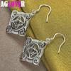 925 Sterling Silver Geometric Pattern Drop Earring Jewelry