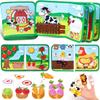 Toddlers Montessori Toys Farm Animal Story Busy Cloth Book Preschool Learning Fine Motor Toys Kids Early Education Felt Book