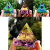 Orgonite Chakra Energy Pyramid Amethyst Crystal Home Decor Meditation Ornament Craft Gift