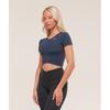 Gymshark Crossover Midi Top With Shelf Heavy Blue B4c3e Uctn