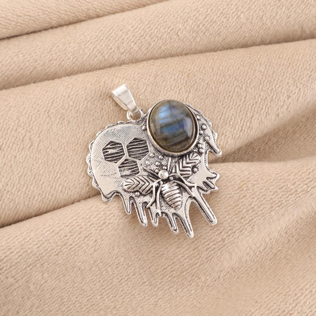 Labradorite Gemstone 925 Sterling Silver Handmade Unique Jewelry Pendant