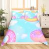 Colorful Dessert Comforter Cover Rainbow Donut Duvet Cover Girly Pastel Cake Bedding Sets Queen King Queen Size For Girls Kids
