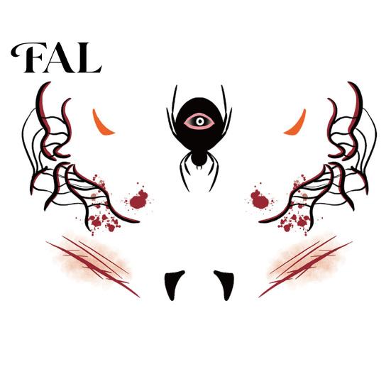 Funny Face Tattoos Halloween Tattoo Stickers, Waterproof Scary Makeup Decals for Party, Easy Apply Patch Temporary Wound Scar Body Art Kids