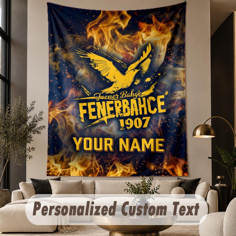 Custom Text Tapestry Fenerbahçe FC Print Wall Tapestry Indoor Living Room Wall Decor