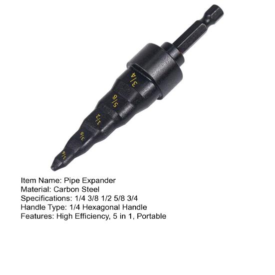 Pipe Expander Repair Tool 1/4 Hexagon Handle High Efficiency 5 In 1 Swage Tube Expander Repair Tool Air Conditioner Refrigerator