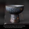 Empty Zhai Old Rock Clay Goblet Silver Gilded High Foot Master Cup Bronze Glaze Ceramic Teaware Tea Cup Single Cup Tea Bowl
